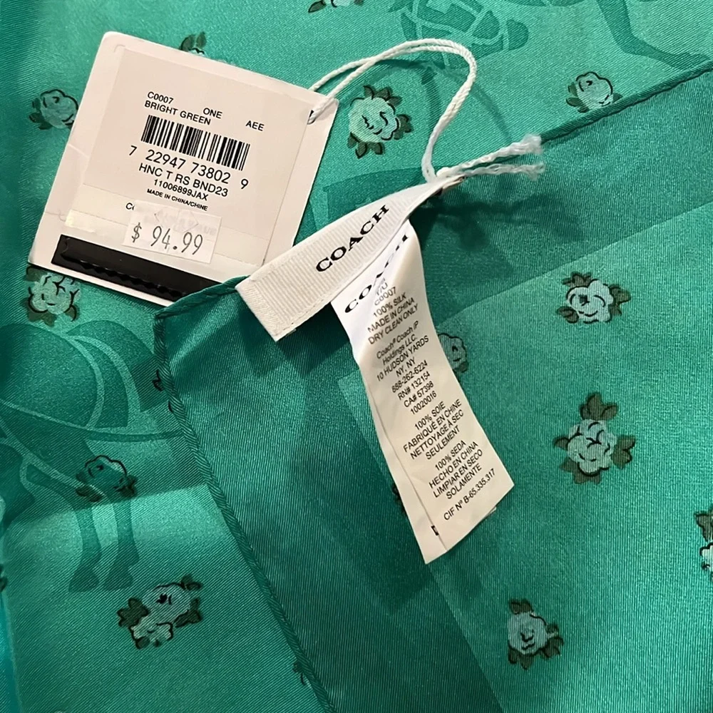 NWT Coach horse & carriage Silk Scarf